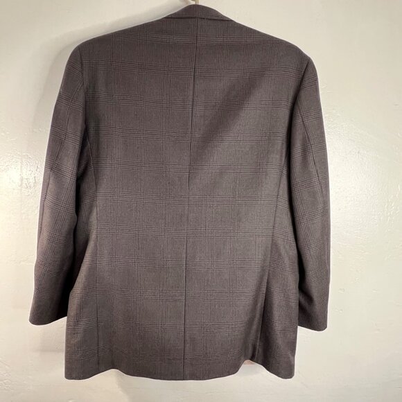 Nautica Mens Gray Tweed Plaid Wool Cashmere Blazer Jacket 46L Superior Tailoring - Picture 2 of 16